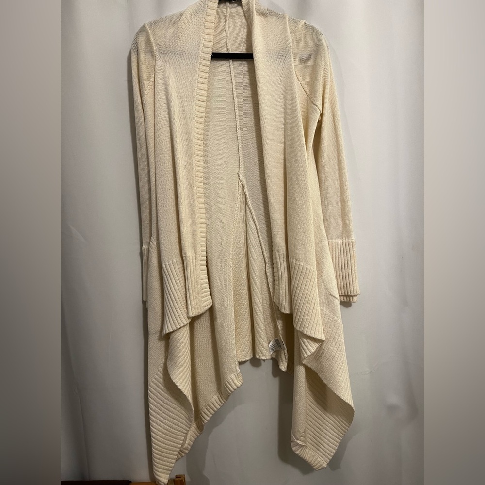 Bebe Cream Open Front Cardigan Sweater